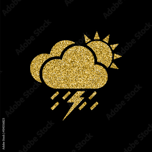 lightning rain cloud sun meteo icon
