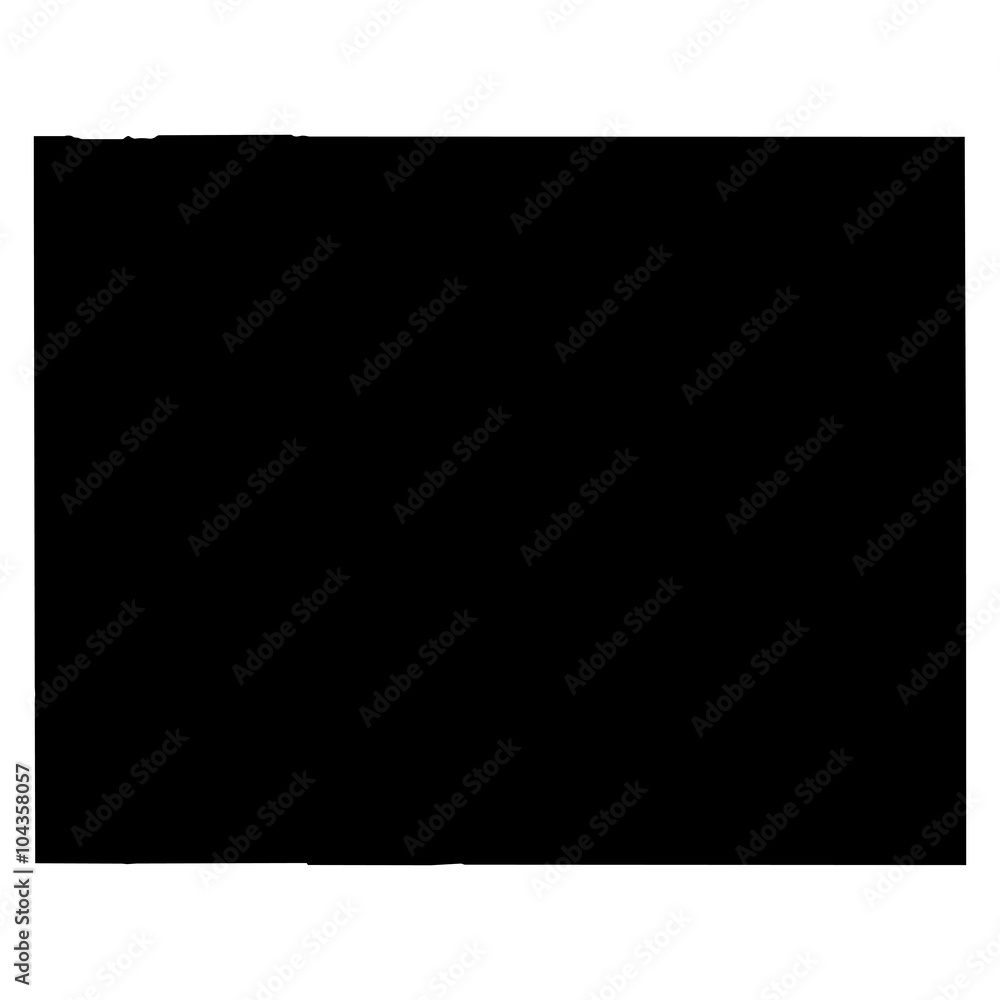 Wyoming black map on white background vector