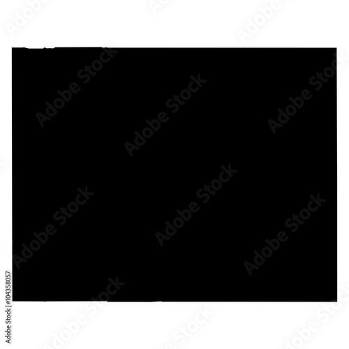 Wyoming black map on white background vector photo