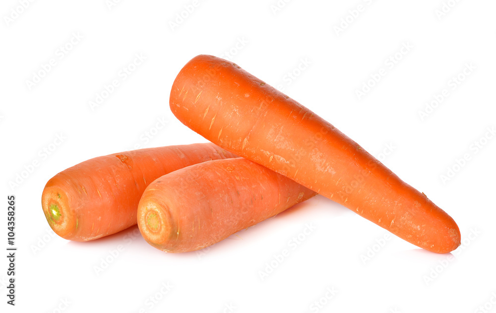 whole unpeeled fresh carrot on white background whole unpeeled fresh carrot on white background