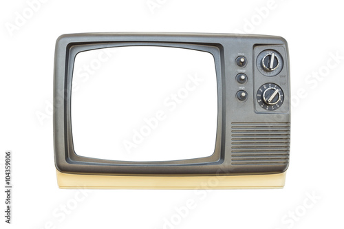 vintage tv isolated on white background