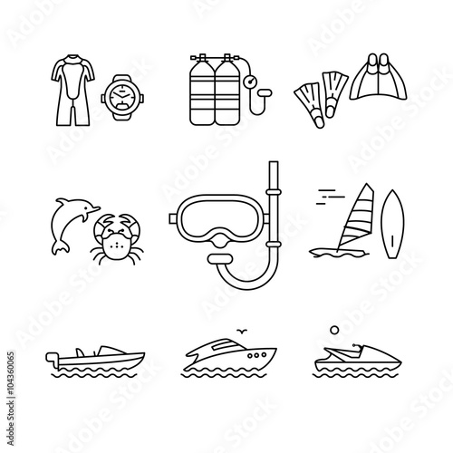 Diving and freediving equipment, boats
