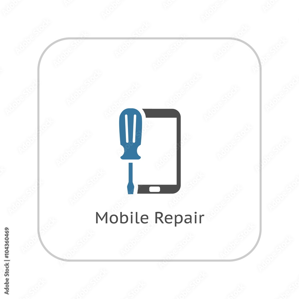 Mobile Repair Icon. Flat Design. Mobile Repair Icon. Flat Design.
