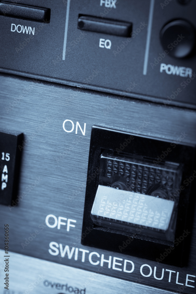 Buttons in sound studio Buttons in sound studio