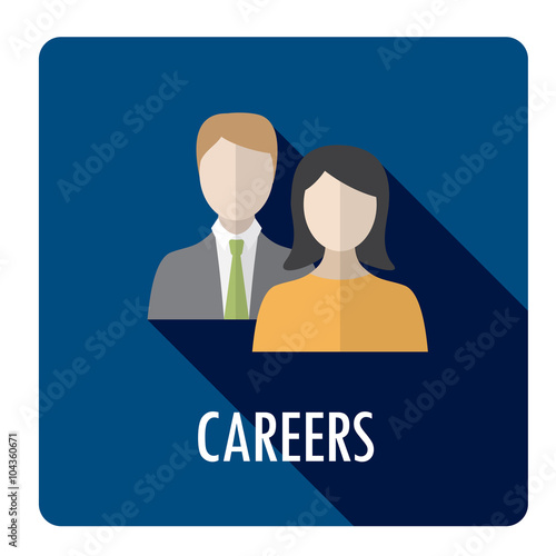 "CAREERS" Vector Flat Style Web Button