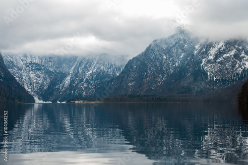 View from Konigsee lake, Berchtesgaden, Germany in the winter