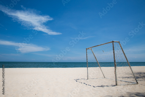 soccer goal on the beach