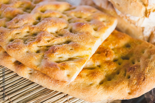 Classic Tuscan Bread Focaccia Freshly Baked photo