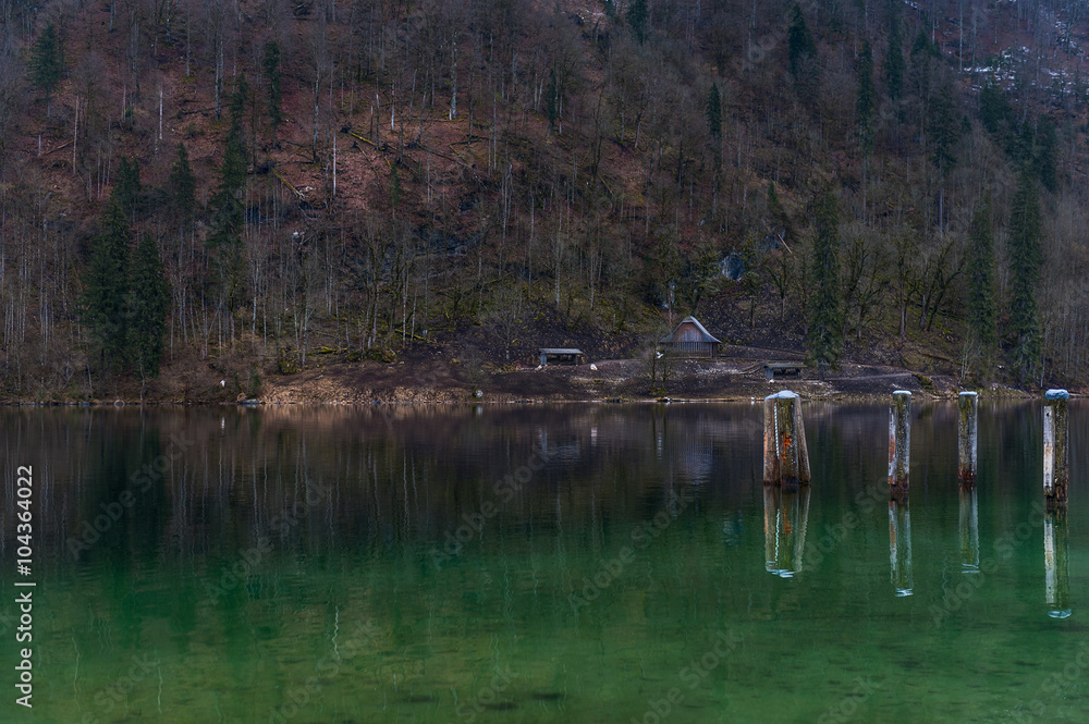 View from Konigsee lake, Berchtesgaden, Germany in the winter View from Konigsee lake, Berchtesgaden, Germany in the winter