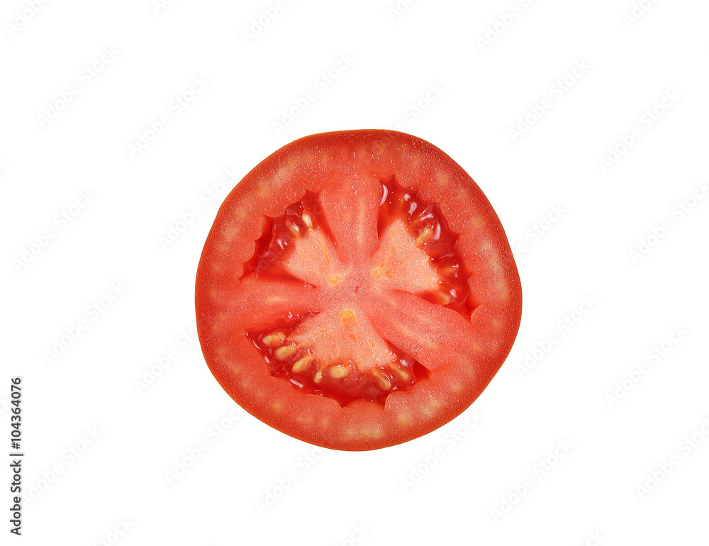 slice of tomato isolated on white background slice of tomato isolated on white background