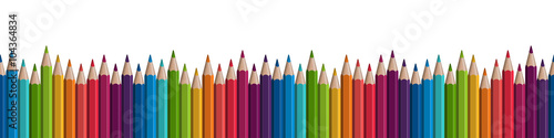 seamless colored pencils row