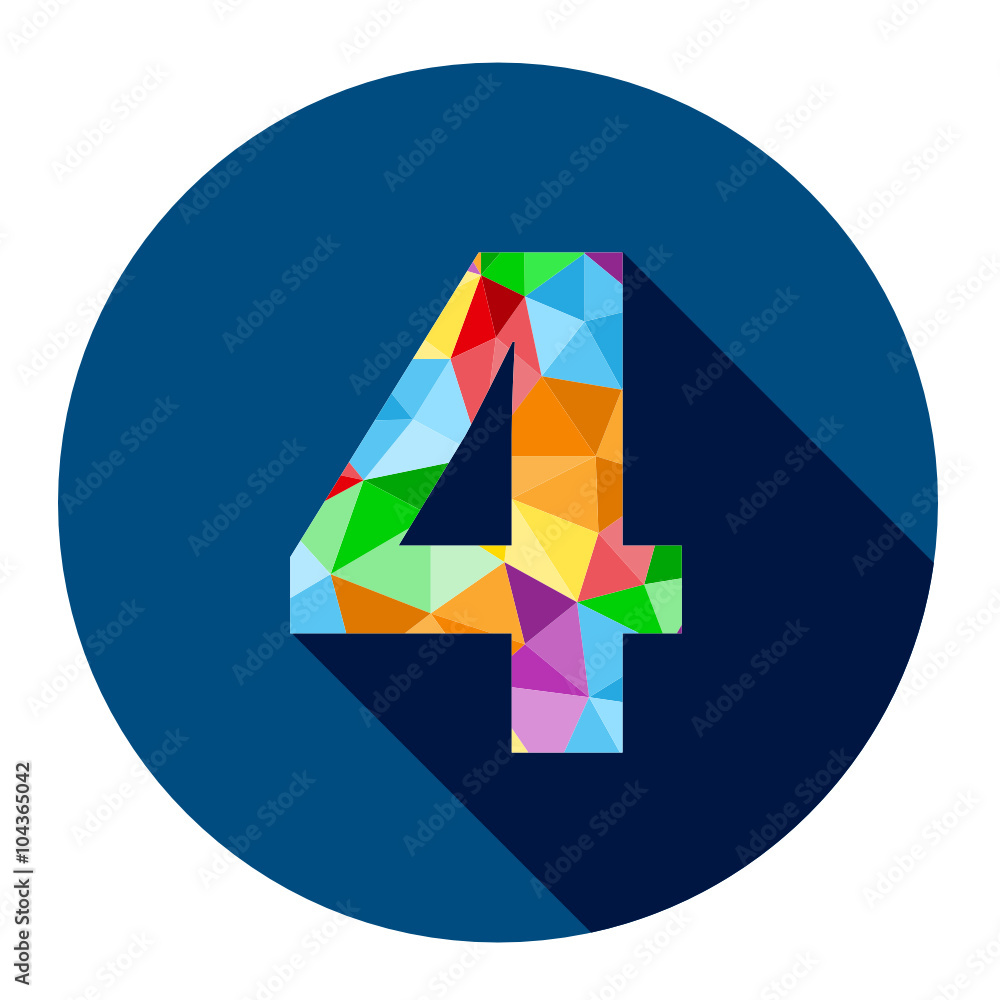 VECTOR POLYGON PATTERN NUMBER BUTTON “4” VECTOR POLYGON PATTERN NUMBER BUTTON “4”