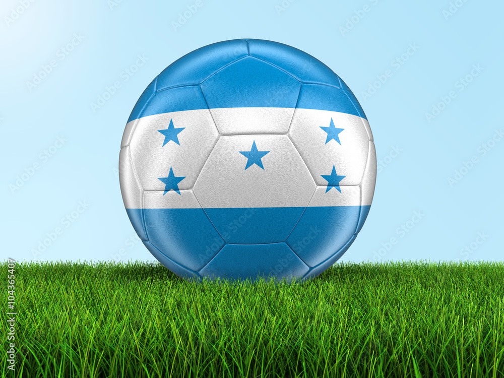Soccer football with Honduras flag. Image with clipping path Stock