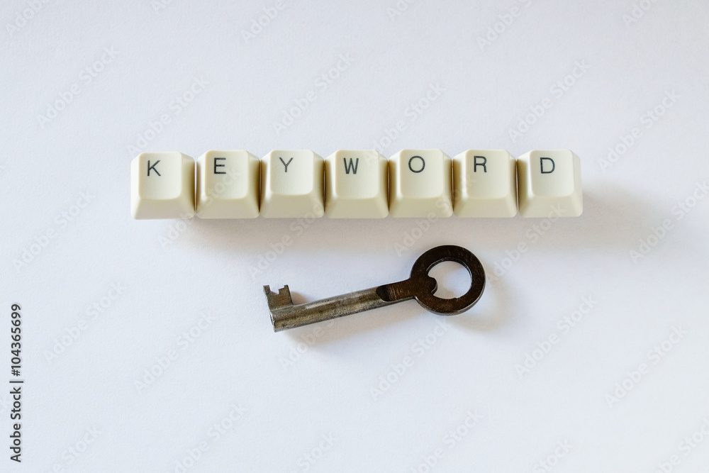 Word KEYWORD with the buttons of a keyboard and a clue Word KEYWORD with the buttons of a keyboard and a clue