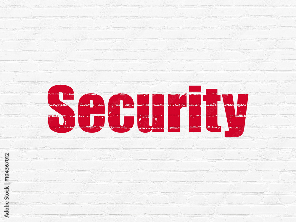 Protection concept: Security on wall background Protection concept: Security on wall background