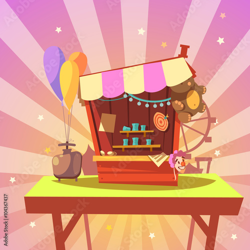 Amusement park cartoon