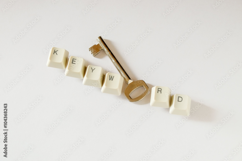 Word KEYWORD with the buttons of a keyboard and a clue Word KEYWORD with the buttons of a keyboard and a clue