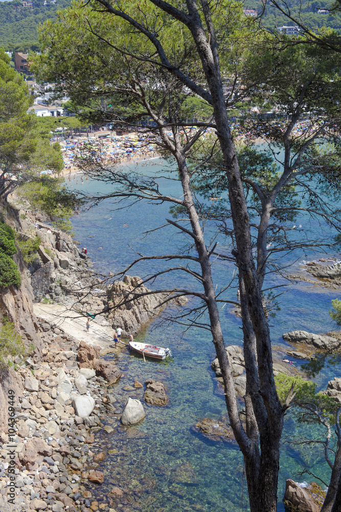 View of beach in summer in Llafranc View of beach in summer in Llafranc