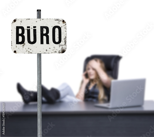 Altes Schild Büro