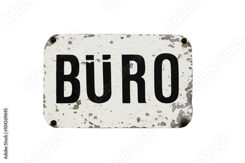 Altes Schild Büro