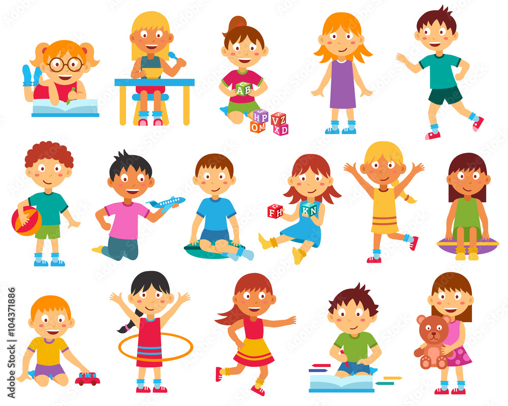 Kids silhouettes set Kids silhouettes set