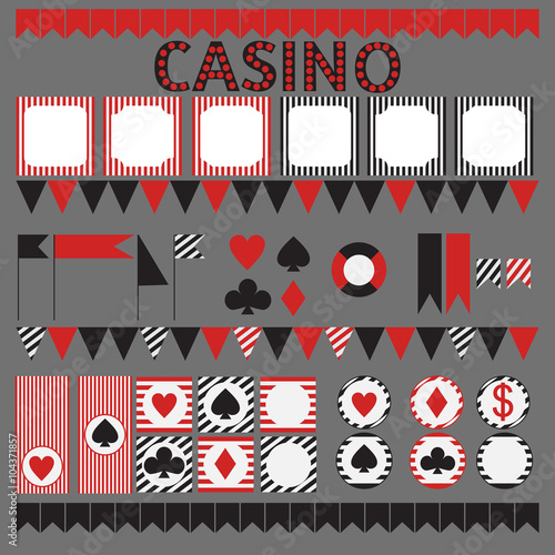 Photography Printable set of casino party elements.
