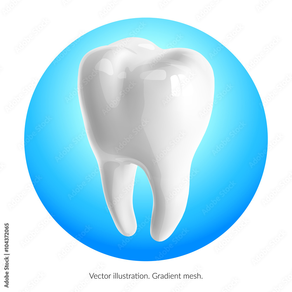 Tooth on a blue background. Vector Tooth on a blue background. Vector