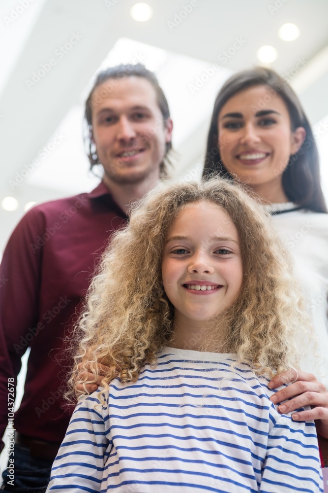 Happy family in shopping mall Happy family in shopping mall