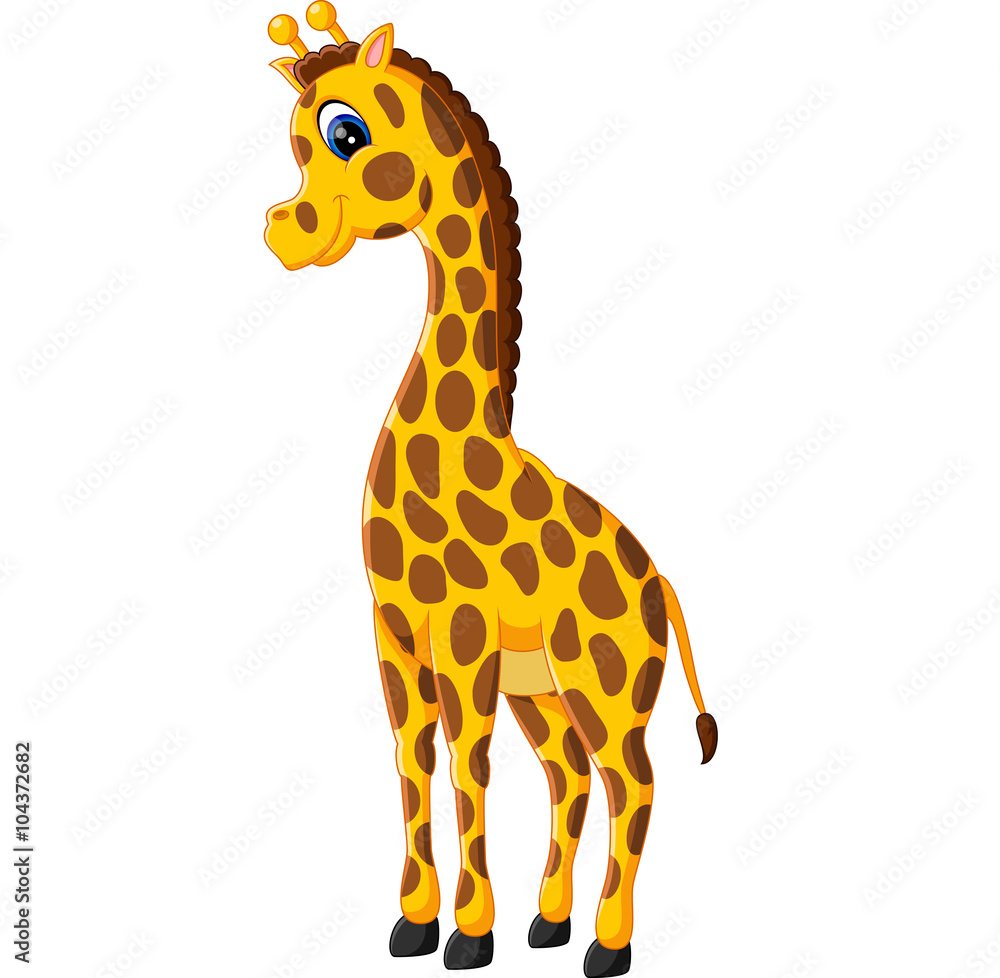 Fototapeta premium Cute giraffe cartoon of illustration