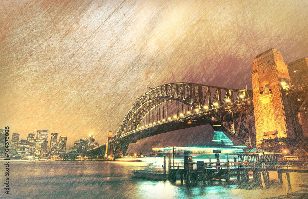 Obraz premium Vintage photo of Sydney, Australia