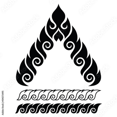 Thai art pattern, retro traditional design form Thailand 