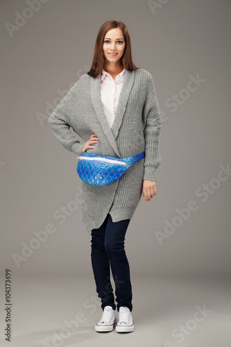 Fényképezés Elegant model with a fanny pack