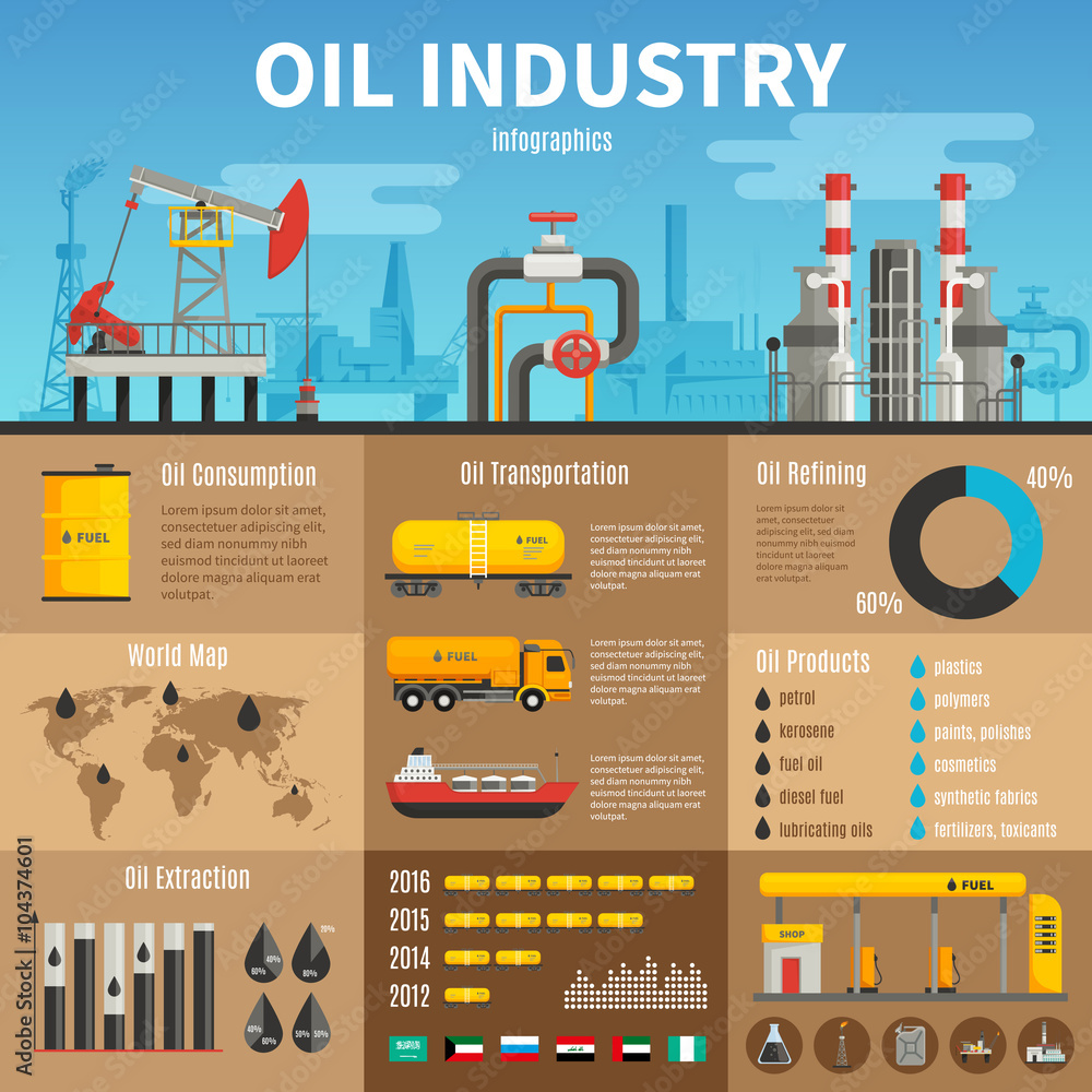 Oil And Petrol Industry Infographics