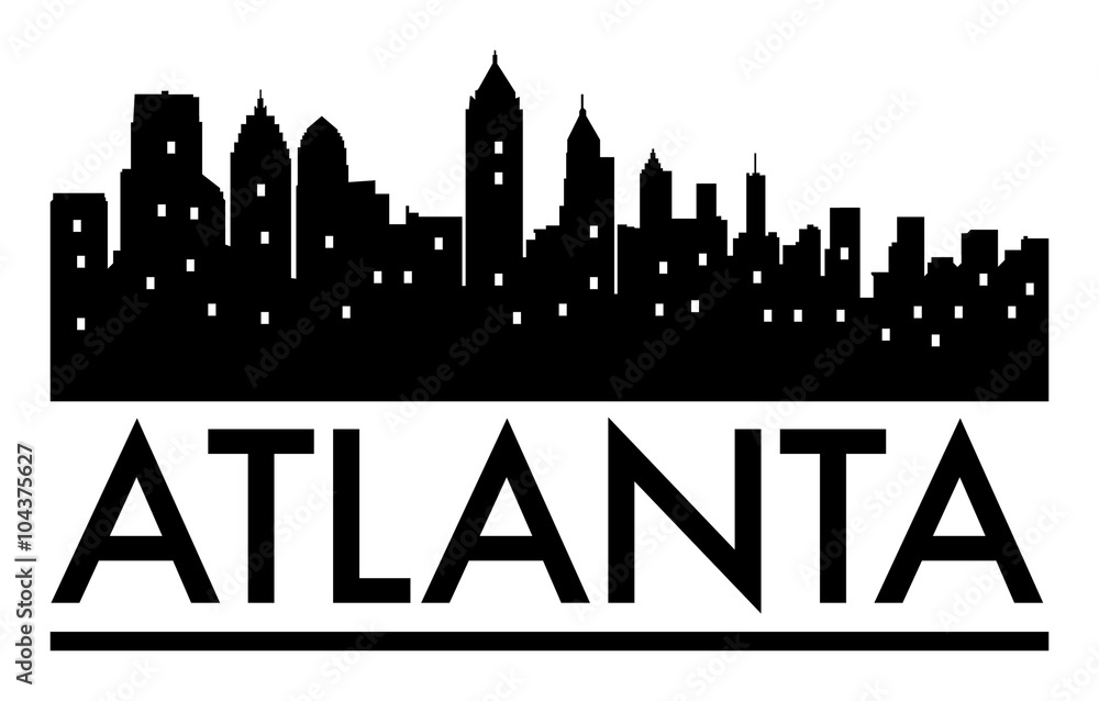 Abstract skyline Atlanta, with various landmarks