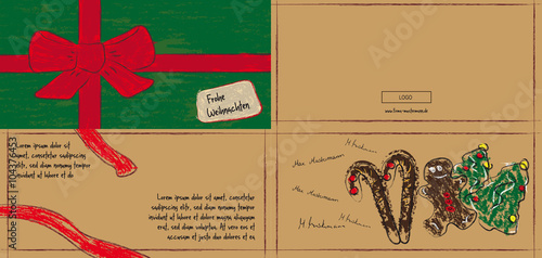 Weihnachtskarte Paket Vektor Retro