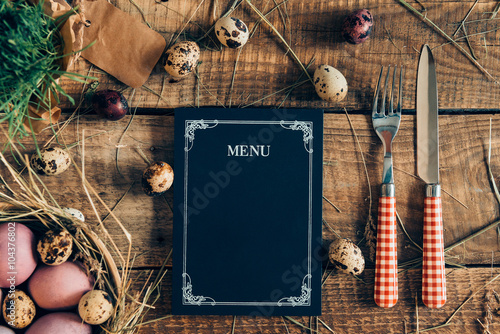 Canvas Print Easter dinner menu.