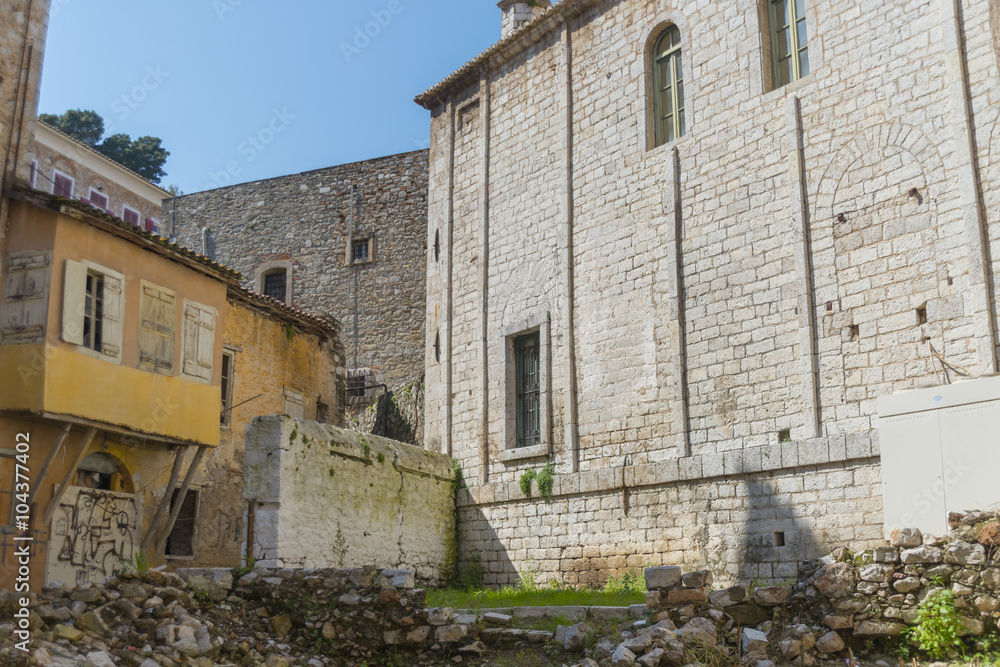 Traditional buildings in Greece, showing the beauty of neoclassi