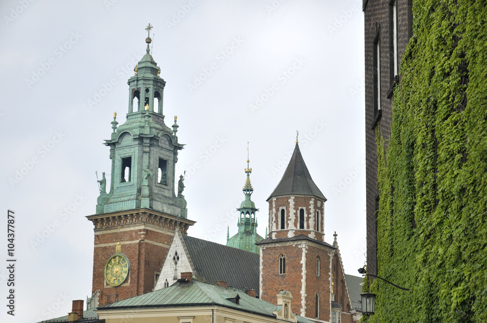 Wawel cathedral and castle located in the Wawel Hill in Krakow, Poland