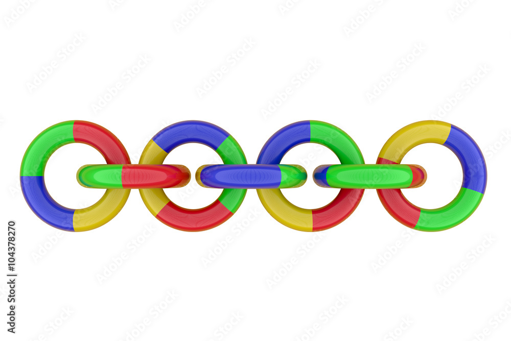 Tree-dimensional chain of plastic rings Tree-dimensional chain of plastic rings