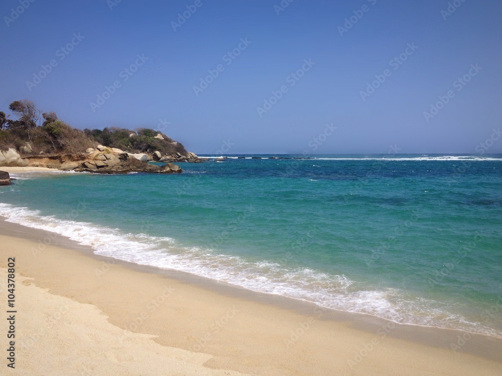 Beautiful and tranquil Caribbean beach in Colombia Beautiful and tranquil Caribbean beach in Colombia