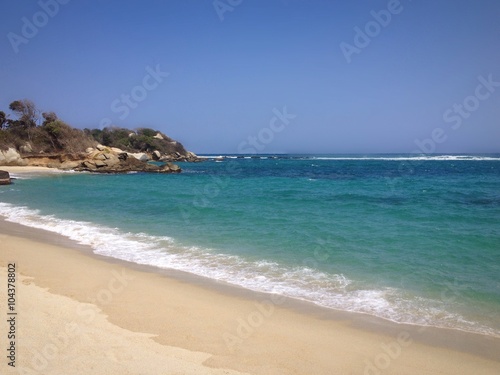 Beautiful and tranquil Caribbean beach in Colombia