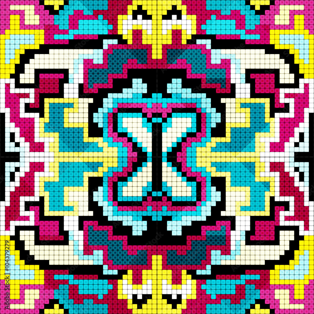 Fototapeta premium bright pixels beautiful abstract seamless geometrical pattern