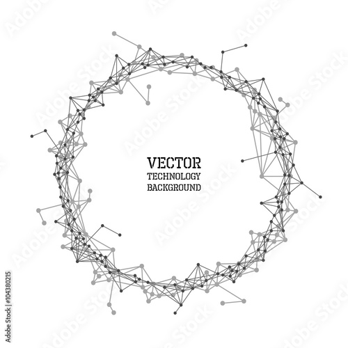 Network abstract polygonal circle background