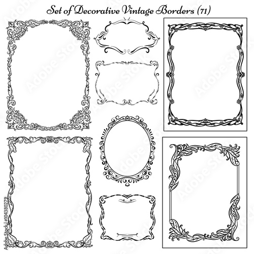 Set of decorative vintage frames and borders.