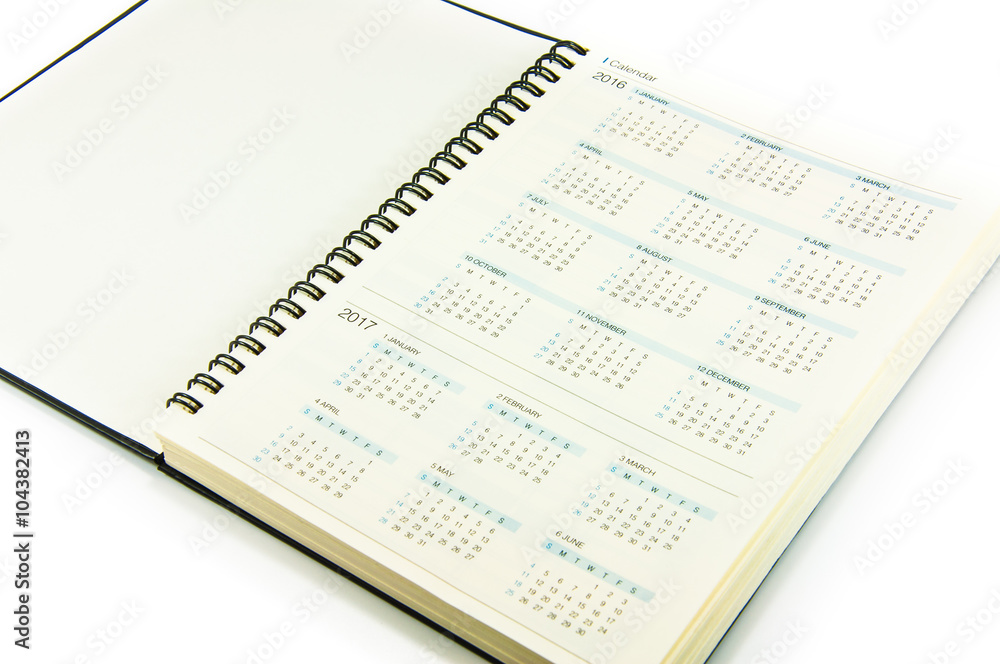 Obraz premium Calendar in notebook