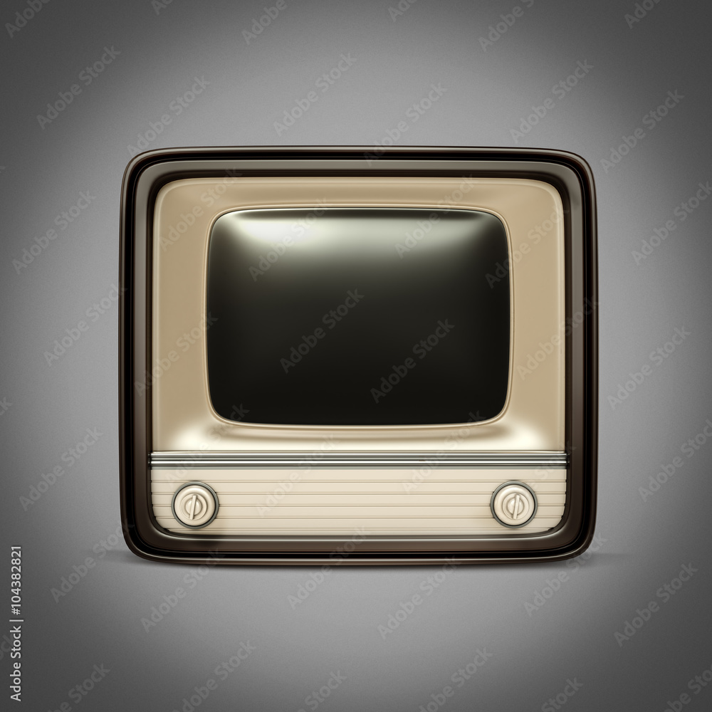 Retro TV / radio on a gray background Retro TV / radio on a gray background