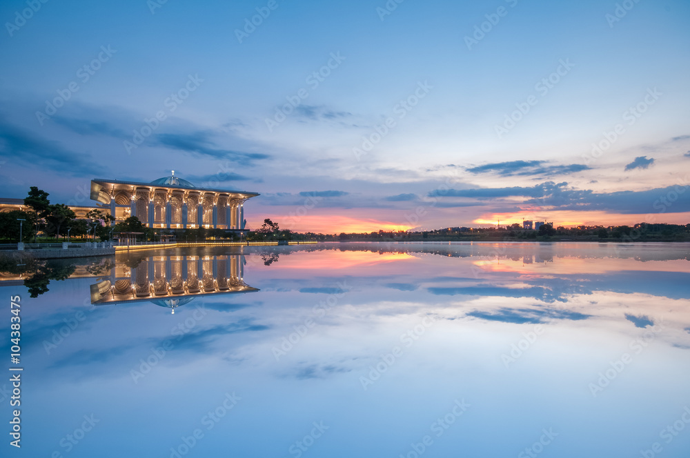 The Iron Mosque or the Sultan Zainal Abidin Mosque, at dawn, Putrajaya, Malaysia