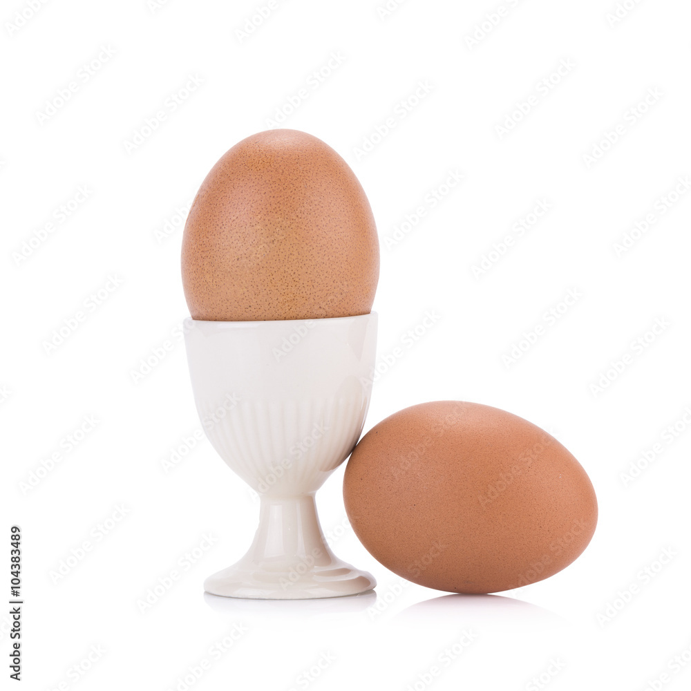 Close up of an egg isolated on white background Close up of an egg isolated on white background