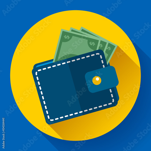 Vector Wallet and Money Icon