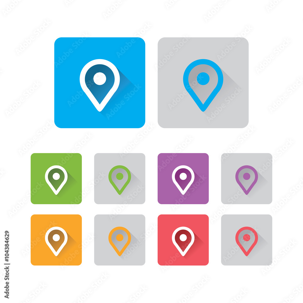 map pointer icons set map pointer icons set